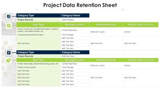 Program Evaluation Templates Bundle Project Data Retention Sheet Ppt Professional Graphics PDF