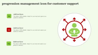 Progression Management Icon For Customer Support Sample PDF