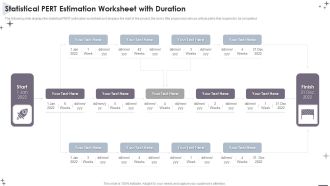 Project Administration Bundle Statistical PERT Estimation Worksheet With Duration Infographics PDF