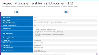 Project Administration Planning Project Management Testing Document Data Ppt PowerPoint Presentation Gallery Show PDF