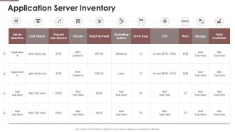 Project Assistance Templates Bundle Application Server Inventory Ppt Show Samples PDF