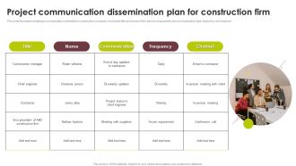 Project Communication Dissemination Plan For Construction Firm Sample PDF