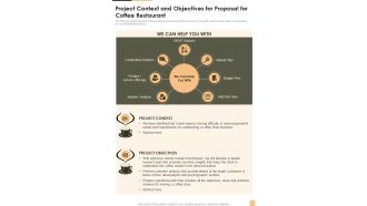 Project Context And Objectives For Coffee Restaurant One Pager Sample Example Document