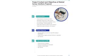 Project Context And Objectives Of Market Survey Solutions Proposal One Pager Sample Example Document