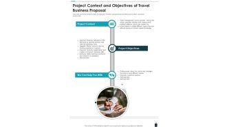 Project Context And Objectives Of Travel Business Proposal One Pager Sample Example Document