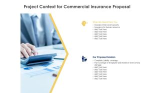 Project Context For Commercial Insurance Proposal Ppt PowerPoint Presentation Visual Aids Inspiration