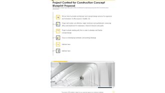Project Context For Construction Concept Blueprint Proposal One Pager Sample Example Document