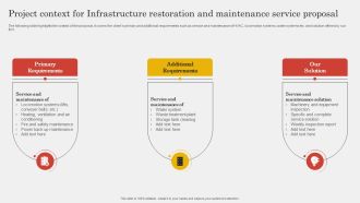 Project Context For Infrastructure Restoration And Maintenance Service Proposal Guidelines PDF