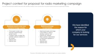 Project Context For Proposal For Radio Marketing Campaign Ppt Show Professional PDF