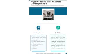 Project Context For Public Awareness Campaign Proposal One Pager Sample Example Document
