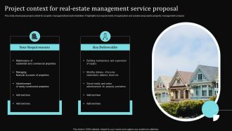 Project Context For Real Estate Management Service Proposal Ppt Inspiration Icon PDF