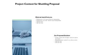 Project Context For Shuttling Proposal Ppt PowerPoint Presentation Infographics Format