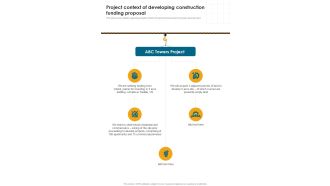 Project Context Of Developing Construction Funding Proposal One Pager Sample Example Document