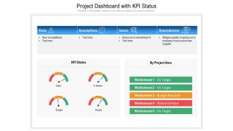 Project Dashboard With KPI Status Ppt PowerPoint Presentation Styles Design Ideas PDF