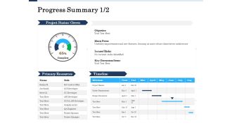 Project Deliverables Administration Outline Progress Summary Objective Ppt Inspiration Slide Portrait PDF
