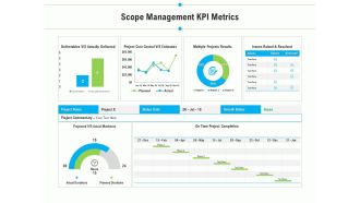 Project Deliverables Outline Scope Management KPI Metrics Ppt Outline Graphics PDF