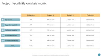 Project Feasibility Analysis Matrix Feasibility Analysis Report For Construction Project Designs PDF