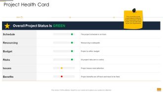 Project Ideation And Administration Project Health Card Ppt Outline Vector PDF