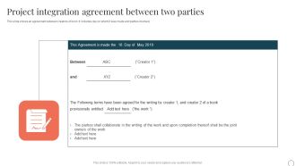 Project Integration Agreement Between Two Parties Ppt PowerPoint Presentation File Inspiration PDF