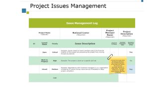 Project Issues Management Ppt PowerPoint Presentation Summary Portfolio