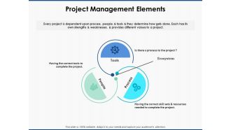 Project Management Elements Ppt PowerPoint Presentation File Designs Download