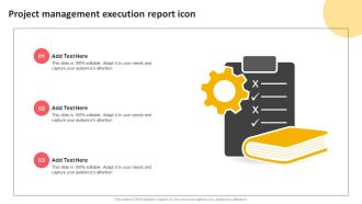 Project Management Execution Report Icon Themes PDF