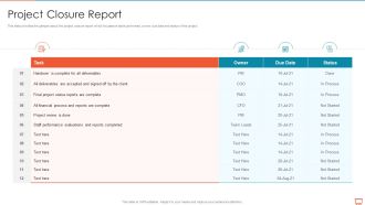 Project Management Experts Required Reports Project Closure Report Brochure PDF