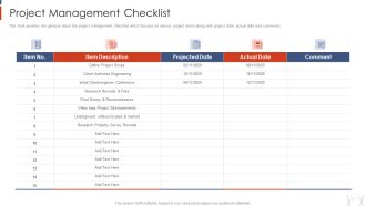 Project Management Modelling Techniques IT Project Management Checklist Rules PDF