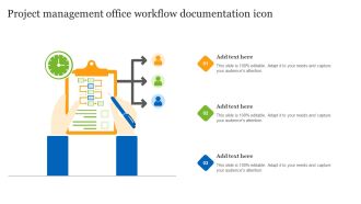 Project Management Office Workflow Documentation Icon Ppt Inspiration Slide PDF