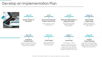 Project Management Outline For Schedule Performance Index Develop An Implementation Plan Template PDF