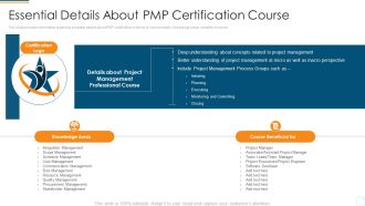 Project Management Professional Assessment Process IT Essential Details About PMP Certification Course Mockup PDF
