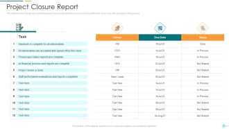 Project Management Professional Documentation Requirements IT Project Closure Report Portrait PDF