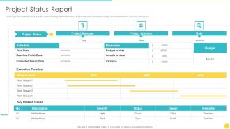 Project Management Professional Toolset IT Project Status Report Introduction PDF