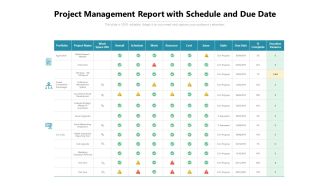 Project Management Report With Schedule And Due Date Ppt PowerPoint Presentation File Skills PDF