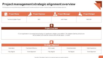 Project Management Strategic Alignment Overview Professional PDF