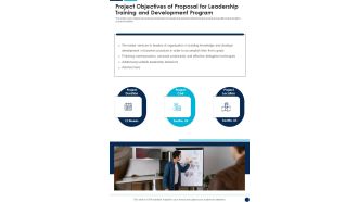 Project Objectives Of Leadership Training And Development Program One Pager Sample Example Document
