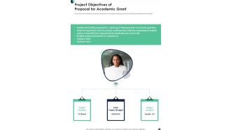 Project Objectives Of Proposal For Academic Grant One Pager Sample Example Document