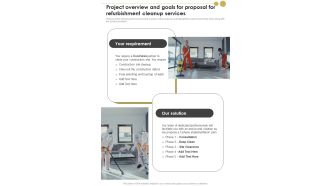 Project Overview And Goals For Proposal For Refurbishment Cleanup Services One Pager Sample Example Document