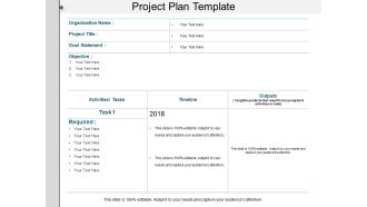 Project Plan Template Ppt PowerPoint Presentation Layouts Objects
