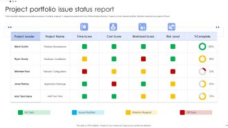 Project Portfolio Issue Status Report Elements PDF