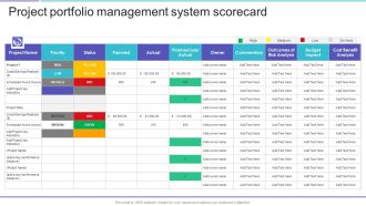 Project Portfolio Management System Scorecard Slide Graphics PDF