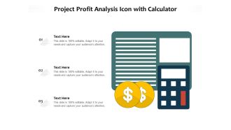 Project Profit Analysis Icon With Calculator Ppt PowerPoint Presentation Summary Influencers PDF
