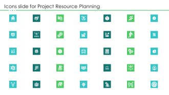 Project Resource Planning Icons Slide For Project Resource Planning Structure PDF