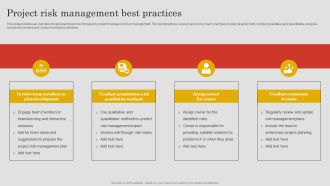 Project Risk Management Best Practices Ppt PowerPoint Presentation File Icon PDF