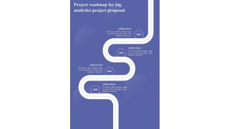 Project Roadmap For Big Analytics Project Proposal One Pager Sample Example Document