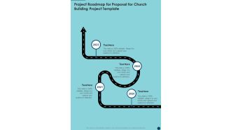Project Roadmap For Proposal For Church Building Project Template One Pager Sample Example Document