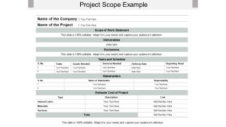 Project Scope Example Ppt PowerPoint Presentation File Slideshow