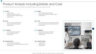 Project Scope Management Deliverables Product Analysis Including Details And Costs Topics PDF