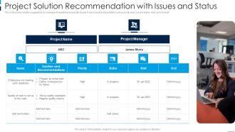 Project Solution Recommendation With Issues And Status Formats PDF