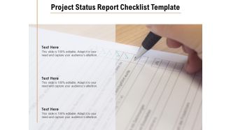 Project Status Report Checklist Template Ppt PowerPoint Presentation File Brochure PDF